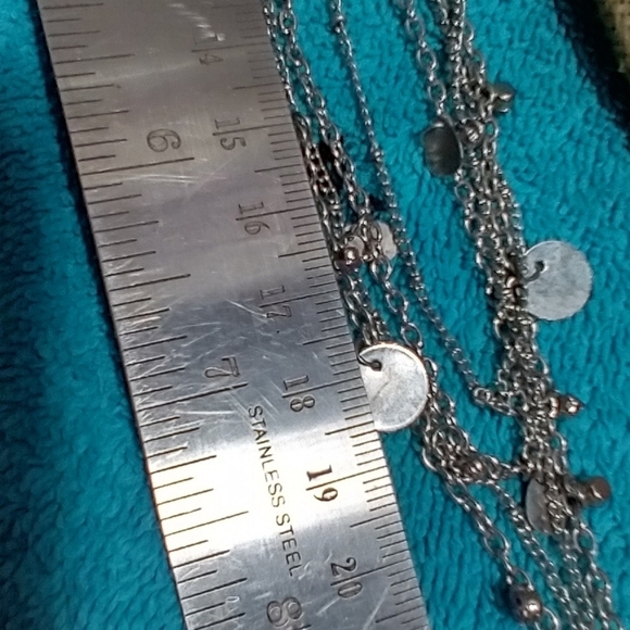 Elegant Silver Layered Necklace With Purple Crystals vintage - Picture 2 of 5